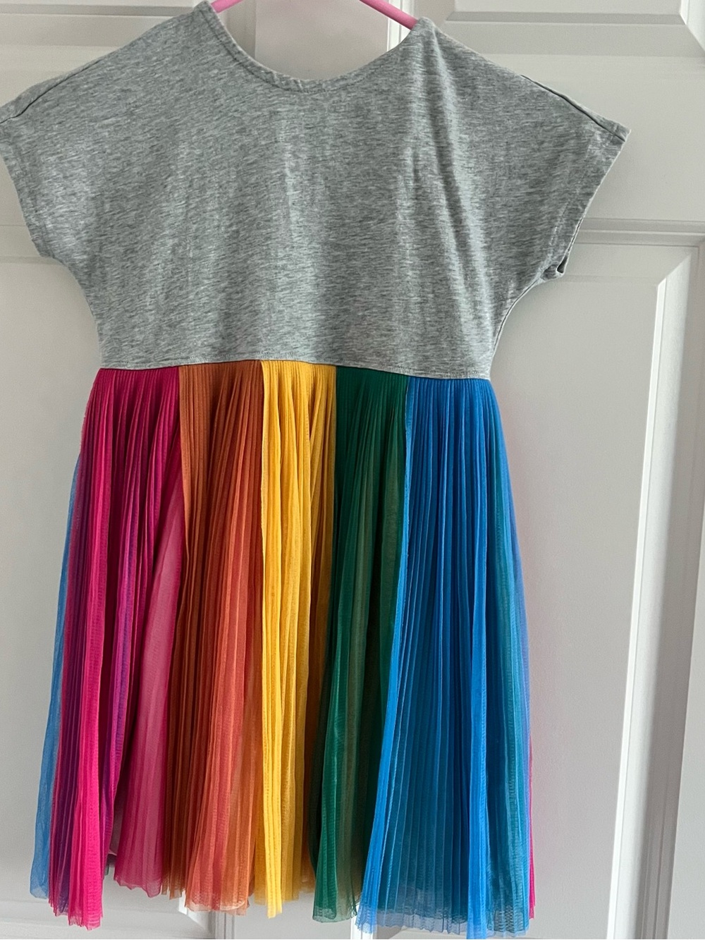 Hanna Andersson Dolman Sleeve Tulle Rainbow Dress